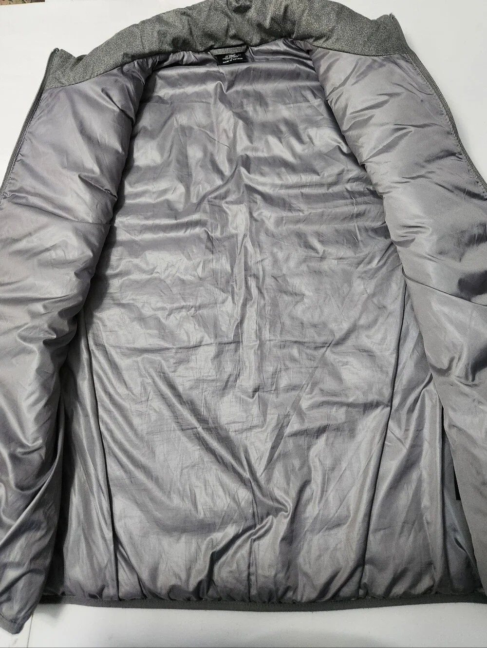 NEW BALANCE PUFFER VEST MEN'S FULL ZIP POCKETS COLOR GRAY SIZE LARGE